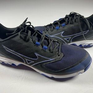 Mizuno 9 Spike Dominant 2 Low Metal Baseball Cleats Black Blue Men’s Size 11